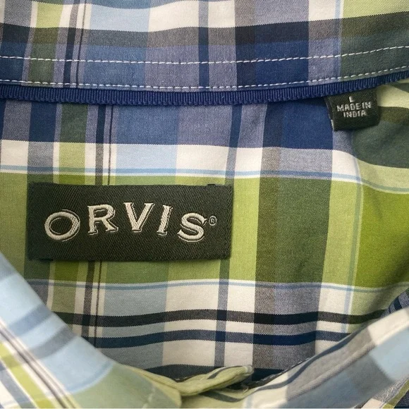 ORVIS Heritage Wash Mens Button Down Long Sleeve Multicolor Plaid Shirt Sz L - Picture 9 of 10